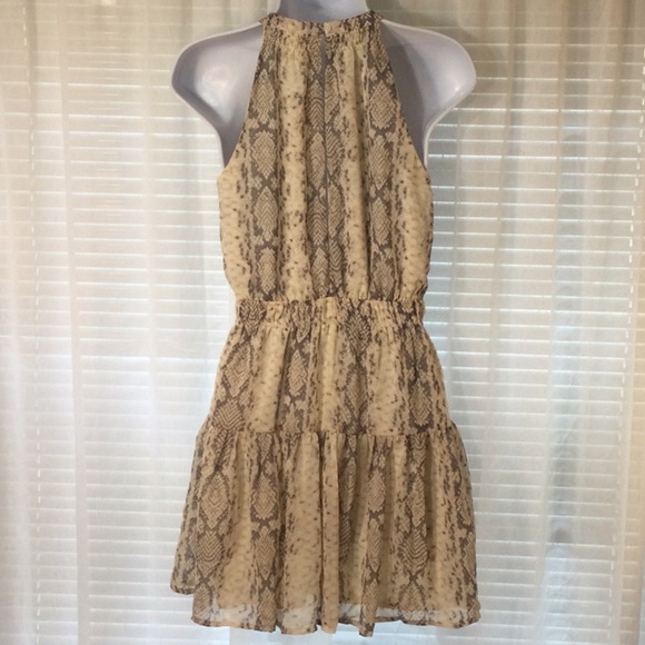 Japna Snake High Neck Split Back Dress Sz S - Picture 5 of 10